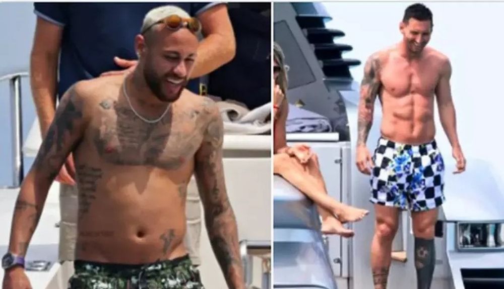 Fans Bandingkan Perut Buncit Neymar Jr dengan Lionel Mess