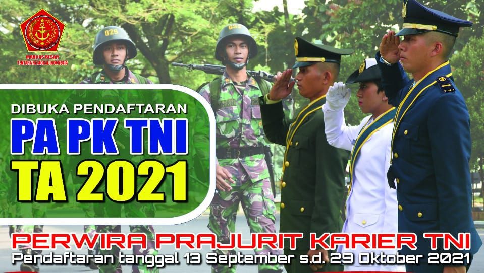 TNI Buka Pendaftaran Calon Perwira Prajurit Karir 2021 Lulusan D4-S1, Simak Syaratnya