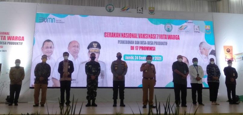 Dihadiri Gubernur, PTPN VI Jambi Gelar Gerakan Nasional Vaksinasi   