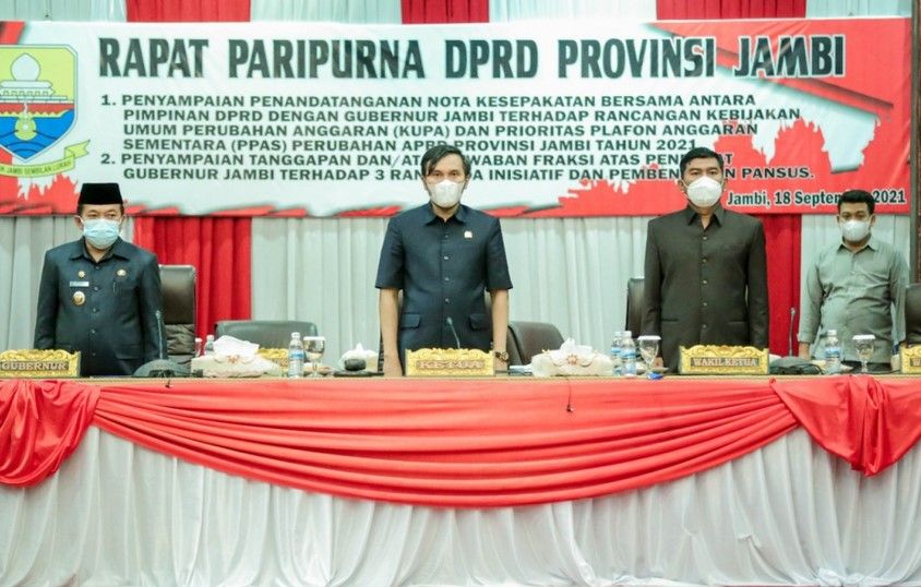 DPRD Provinsi Jambi Gelar Rapat Penandatangan Kesepakatan KUPA PPAS-P APBD 2021
