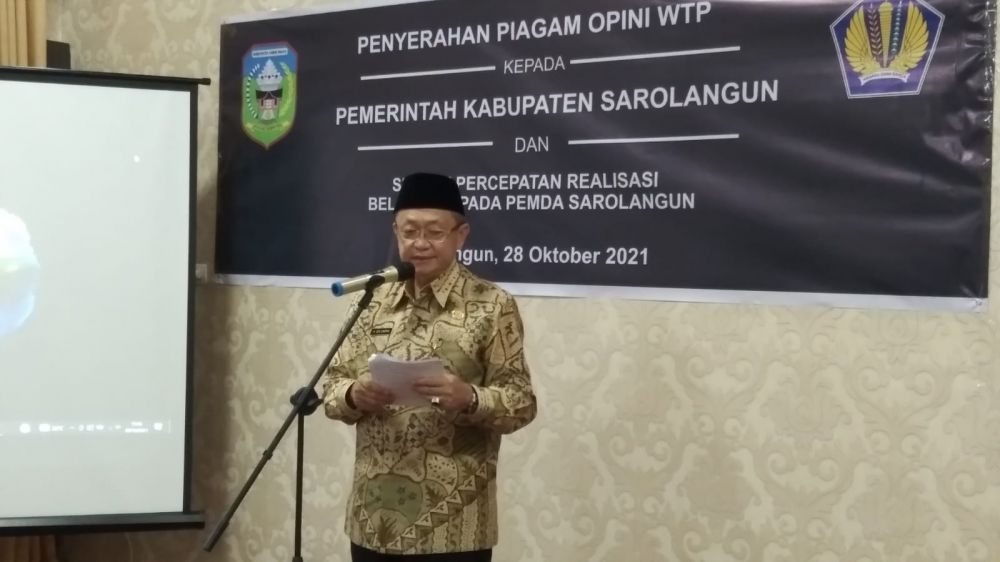 WTP Lima Kali Berturut-turut, Pemkab Sarolangun Diganjar Penghargaan dari Kemenkeu