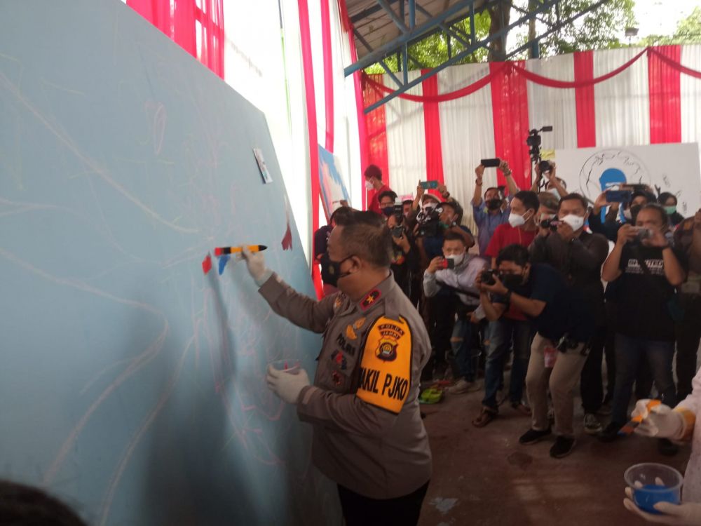 Festival Mural di HUT ke-70 Humas Polri, Ini Pesan Kabid Humas Polda Jambi