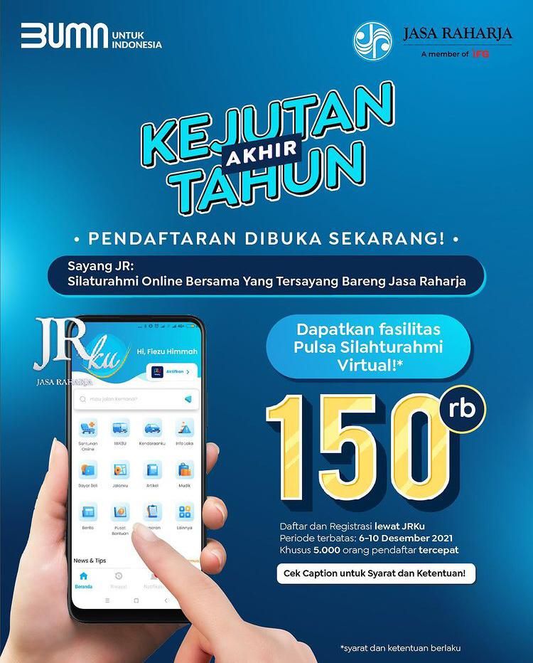 Jasa Raharja Fasilitasi Silaturahmi Online Nataru Tahun 2021