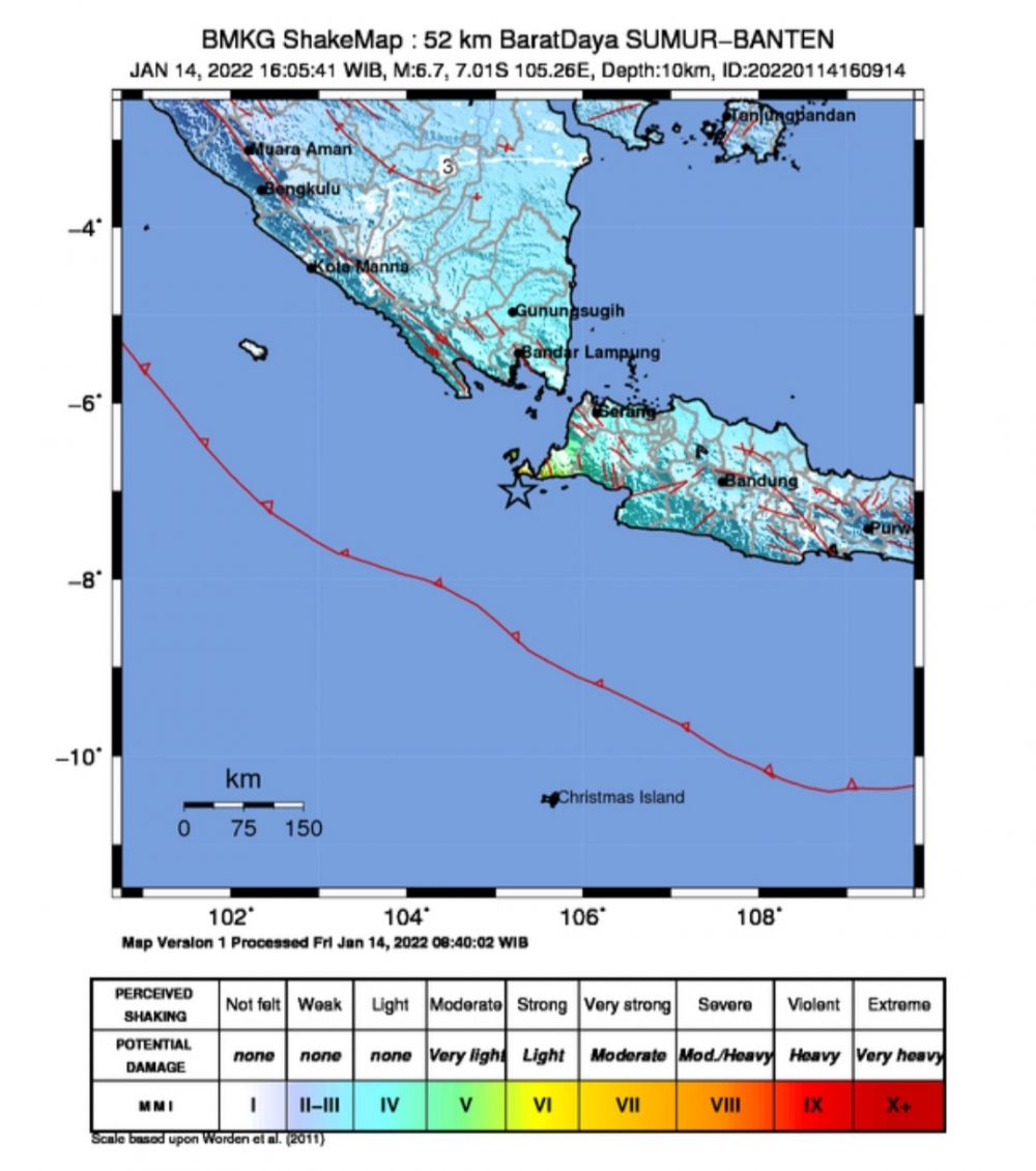 Gempa Magnitudo 6,7 Guncang Banten