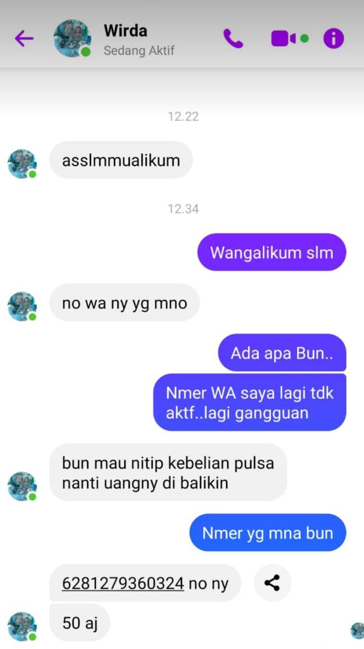 Akun Facebook Istri Bupati Tanjab Timur Diretas, Pelaku Melakukan Modus Penipuan Melalui Messenger