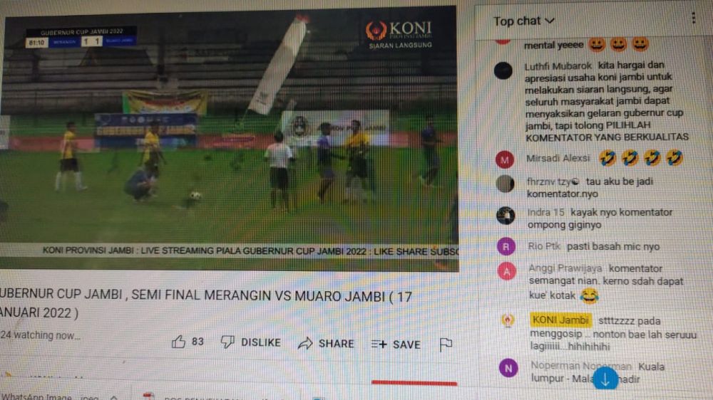 Live Streaming Gubernur Cup Jambi Tahun 2022 Diserbu Netizen, Ada yang Bilang Komentator Ompong 
