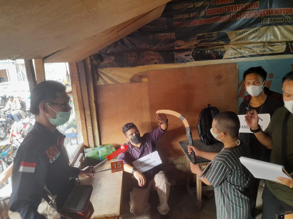 Rekonstruksi Pembacokan di Simpang Mayang, Pelaku Dibantu 2 Orang
