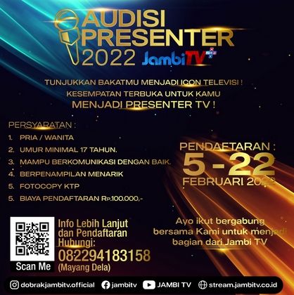 Ayo!! Ikuti Audisi Presenter 2022 Jambi TV