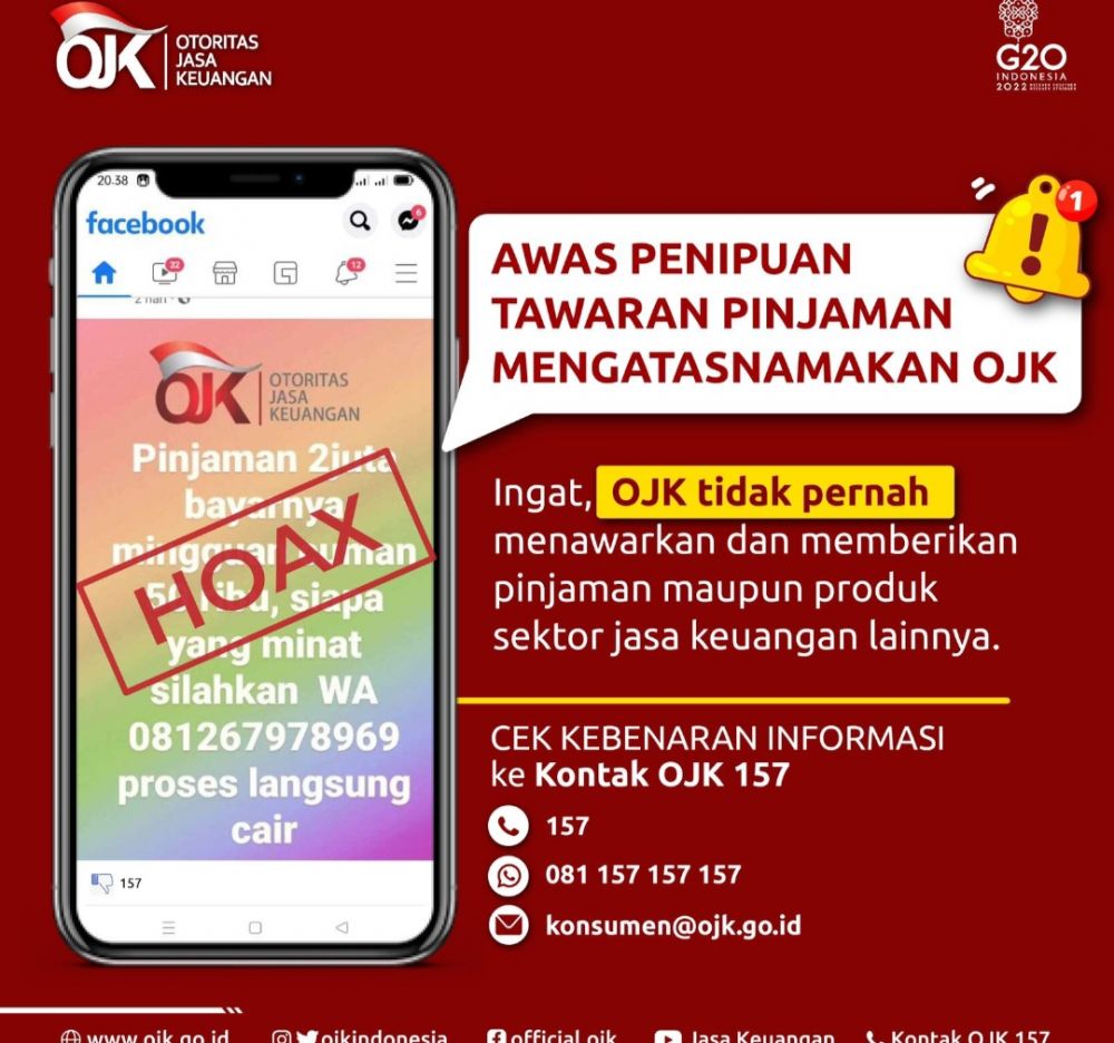 Waspada Hoaks! Penipuan Pinjaman Mengatasnamakan OJK