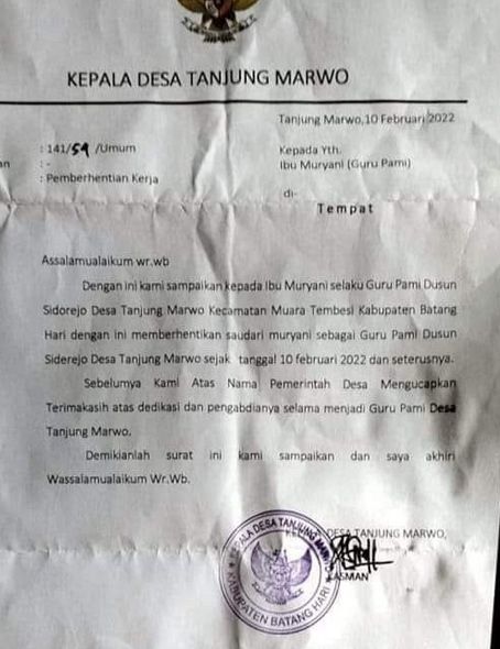 Bertahun-Tahun Ngabdi, Guru PAMI di Tanjungmarwo Diduga Dipecat Sepihak