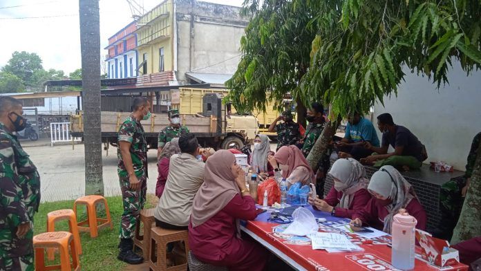 Di Bungo, Dandim 0416/Bute Tinjau Vaksinasi di SPBU SKB Sungai Binjai