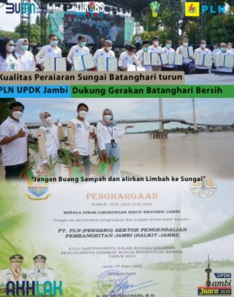 Dukung Gerakan Sungai Batanghari Bersih, PLN Raih Penghargaan dari Pemerintah Provinsi Jambi