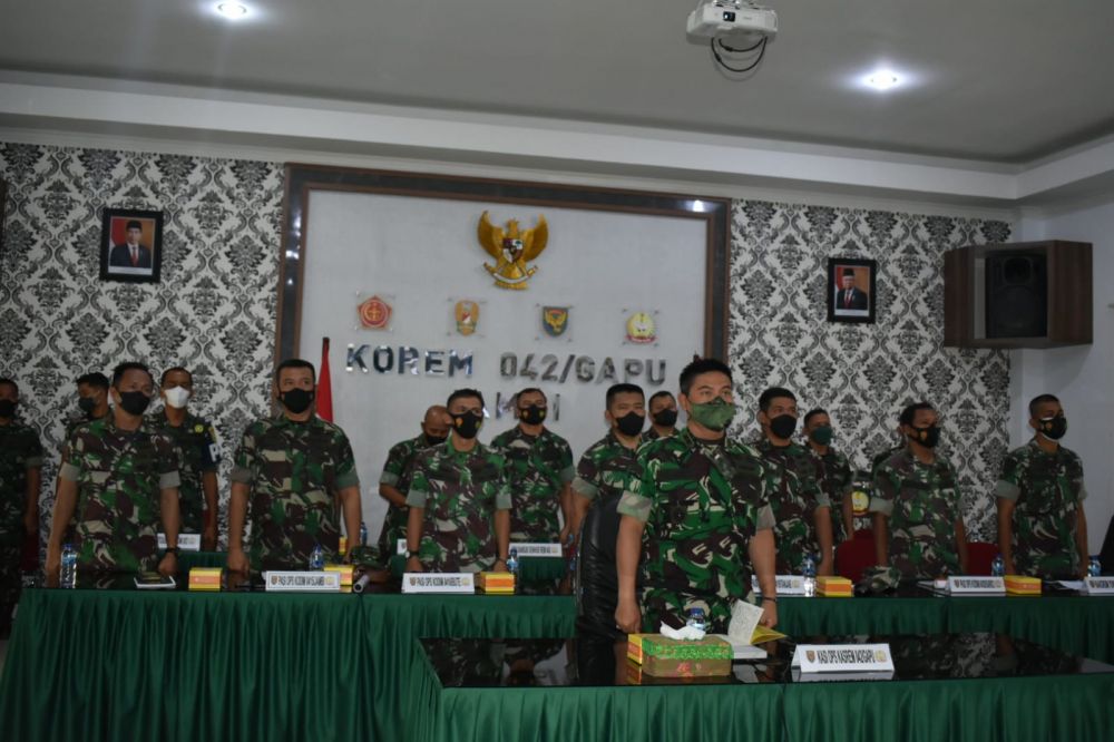 Kasiops Kasrem 042/Gapu Ikuti Rakernis Bidang Operasi Jajaran Kodam II/ Sriwijaya Tahun 2022