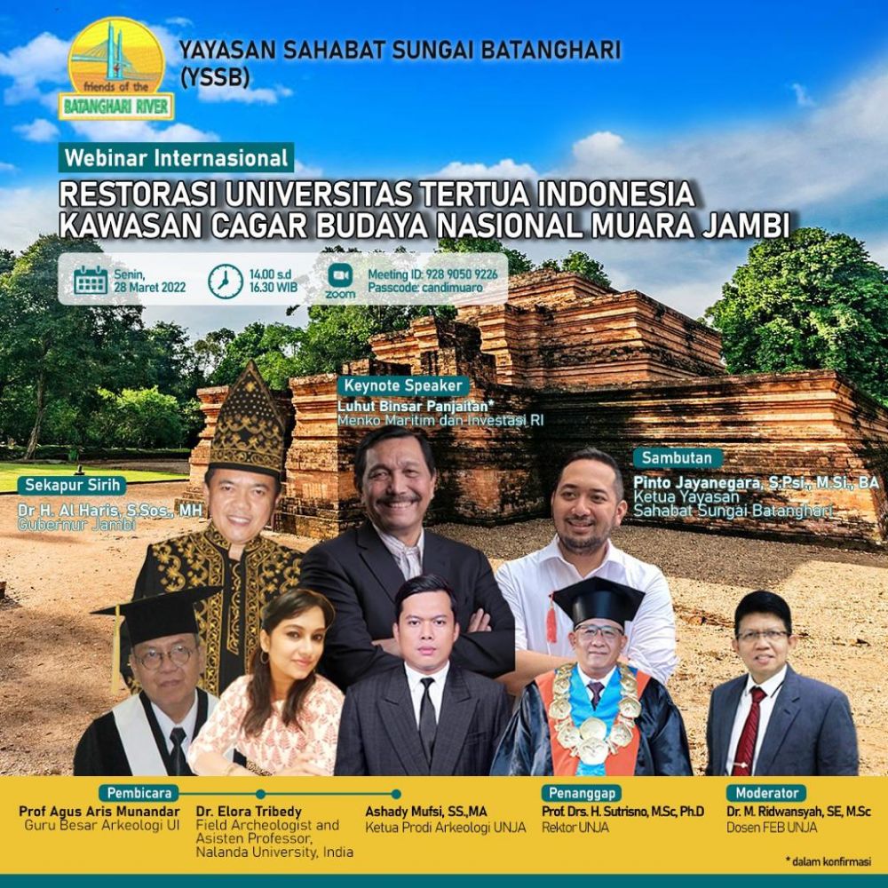 Hadirkan Arkeolog, Yayasan Sahabat Sungai Batanghari Gelar Webinar