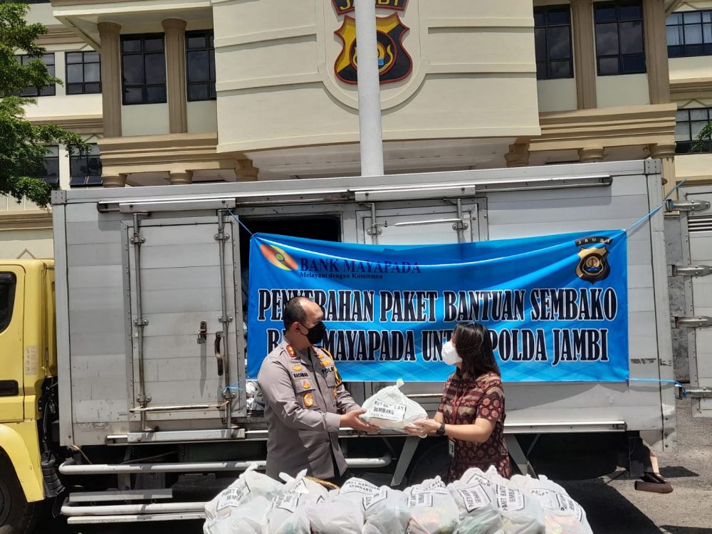 Polda Jambi Terima Bantuan 2.000 Paket Sembako dari Bank Mayapada Jambi