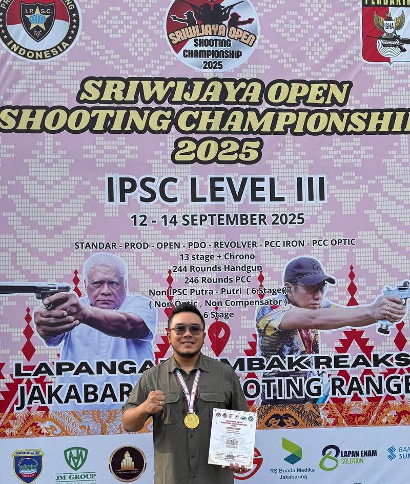 Keren! Ketum Pengprov Perbakin Jambi Juara 1 Open Grade C Sriwijaya Open Shooting Championship 2025