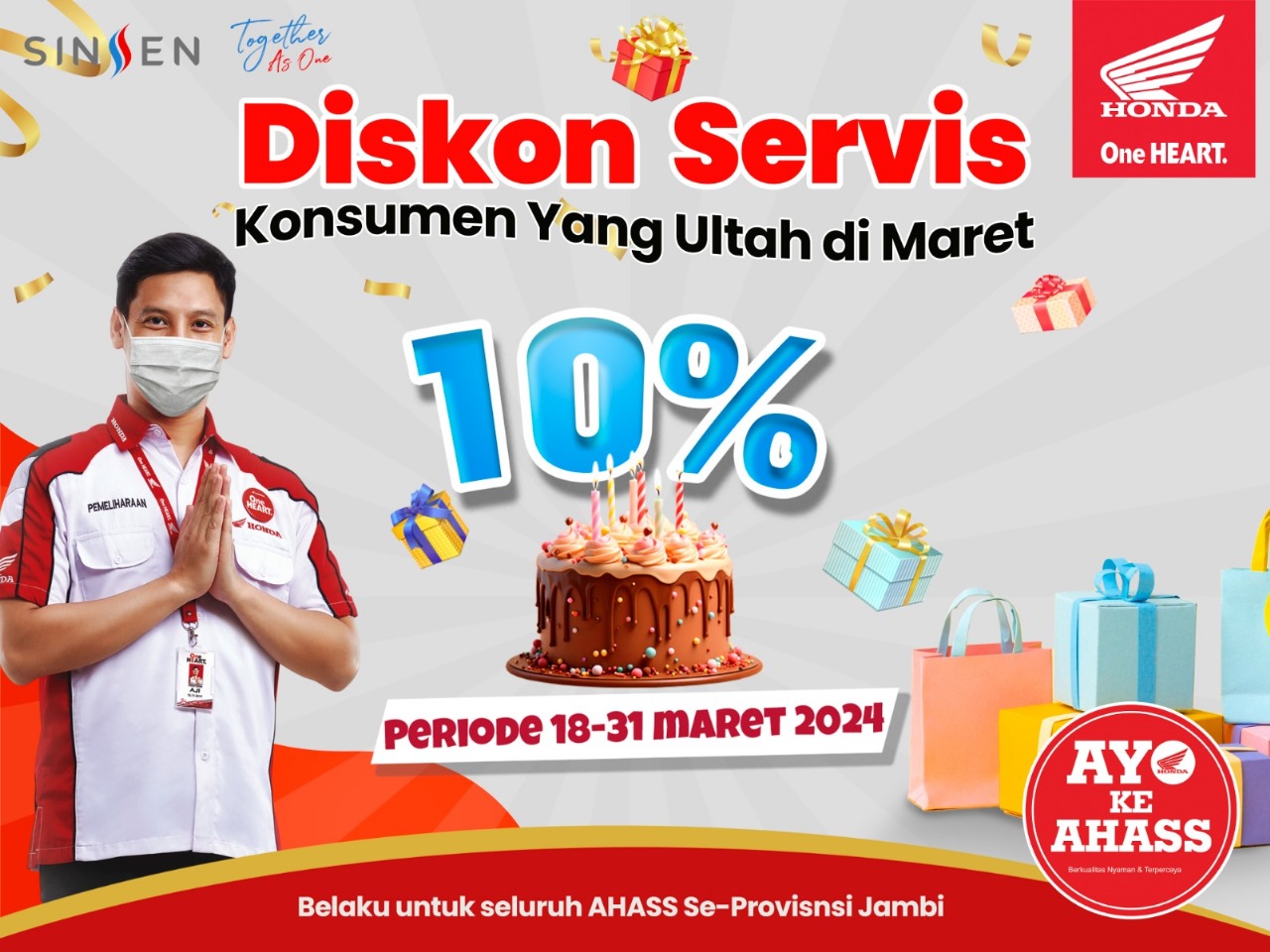 AHASS Berikan Promo Ultah Maret 2024