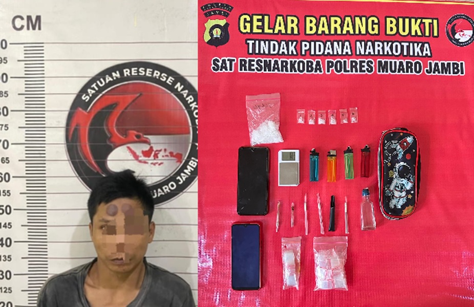 Nah Ketahuan! Pengedar Sabu Asal Muaro Jambi Ini Simpan Narkoba di Bawah Jok Motor 