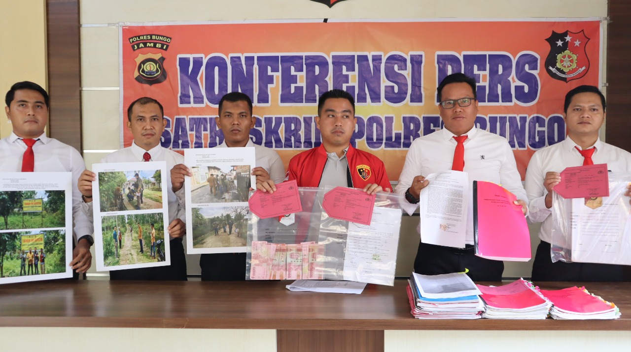 Polres Bungo Tetapkan 2 Tersangka Kasus Korupsi APBDus Tanah Periuk Tahun 2017