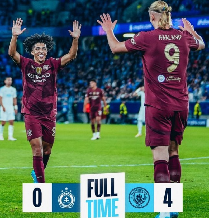 Tak Terbendung! Manchester City Gulung Slovan Bratislava 4-0, Kemenangan Perdana di Liga Champions!