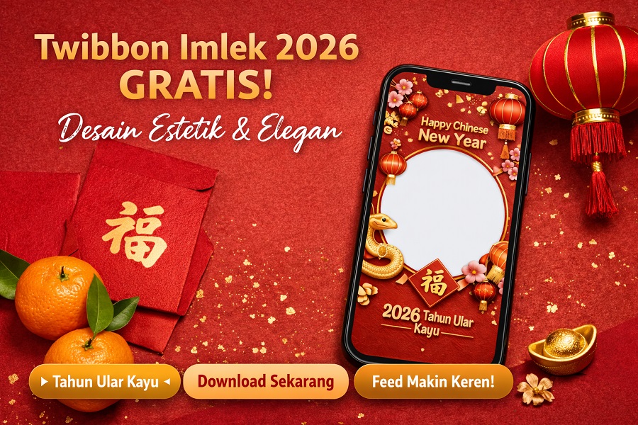 Twibbon Imlek 2026 Gratis, Desainnya Bikin Feed Makin Estetik dan Elegan