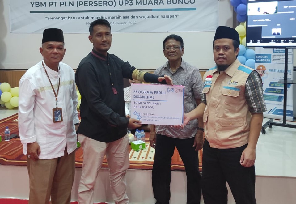 YBM PLN UP3 Muara Bungo Berikan Bantuan Disabilitas Senilai Rp39,5 Juta