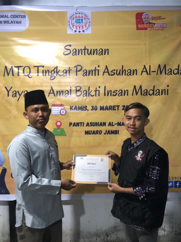 Ganjar Milenial Adakan Lomba MTQ Tingkat Panti Asuhan di Muaro Jambi