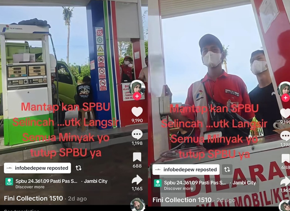 Viral! Emak-emak Protes Sulit Dapat BBM Solar di SPBU Selincah