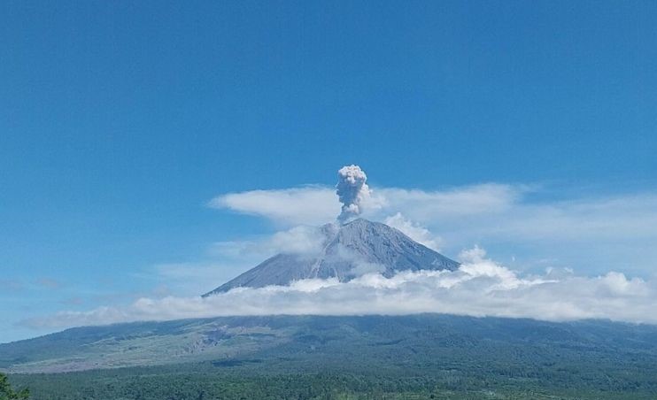 Enam Kali Erupsi, Letusan Kolom Abu Gunung Semeru Mencapai 1.000 Meter 