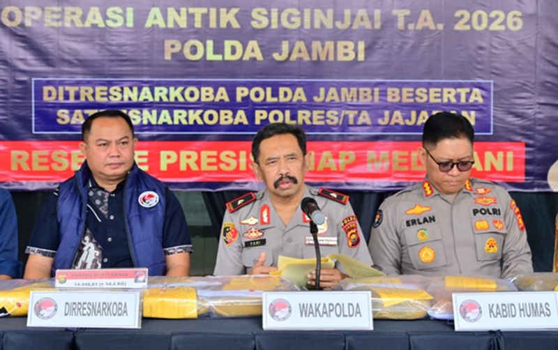 Operasi Antik Siginjai 2026! Polda Jambi dan Jajaran Bongkar 154 Kasus Narkoba di Jambi, Amankan 236 Tersangka