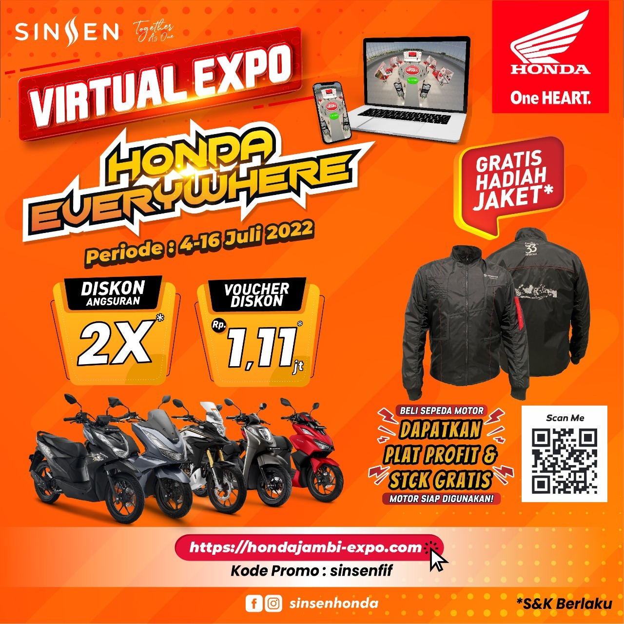 Tawarkan Gratis Angsuran dan Voucher Diskon di Pameran Virtual Expo Honda