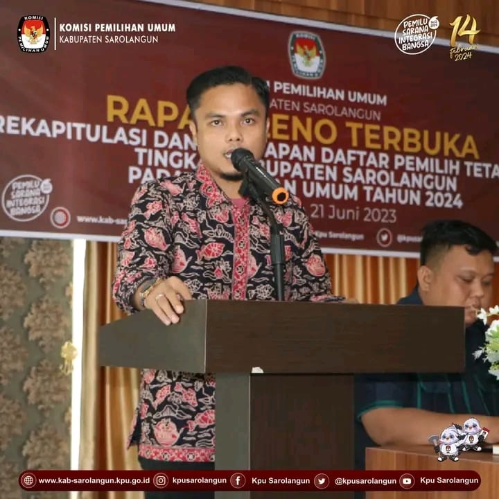 209.632 DPT Sarolangun Sudah Ditetapkan, Ketua KPU Ahmad Mujaddid: Gunakan Hak Pilihnya