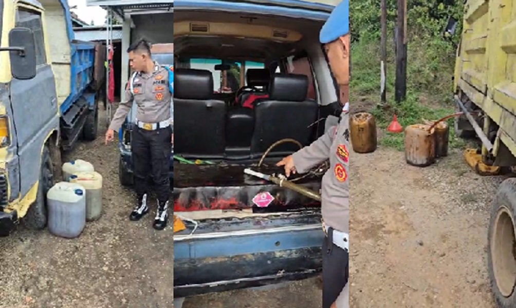 Penertiban BBM di SPBU Lubuk Landai, Polres Bungo Amankan 31 Jerigen BBM Solar dan 6 Kendaraan Pelansir