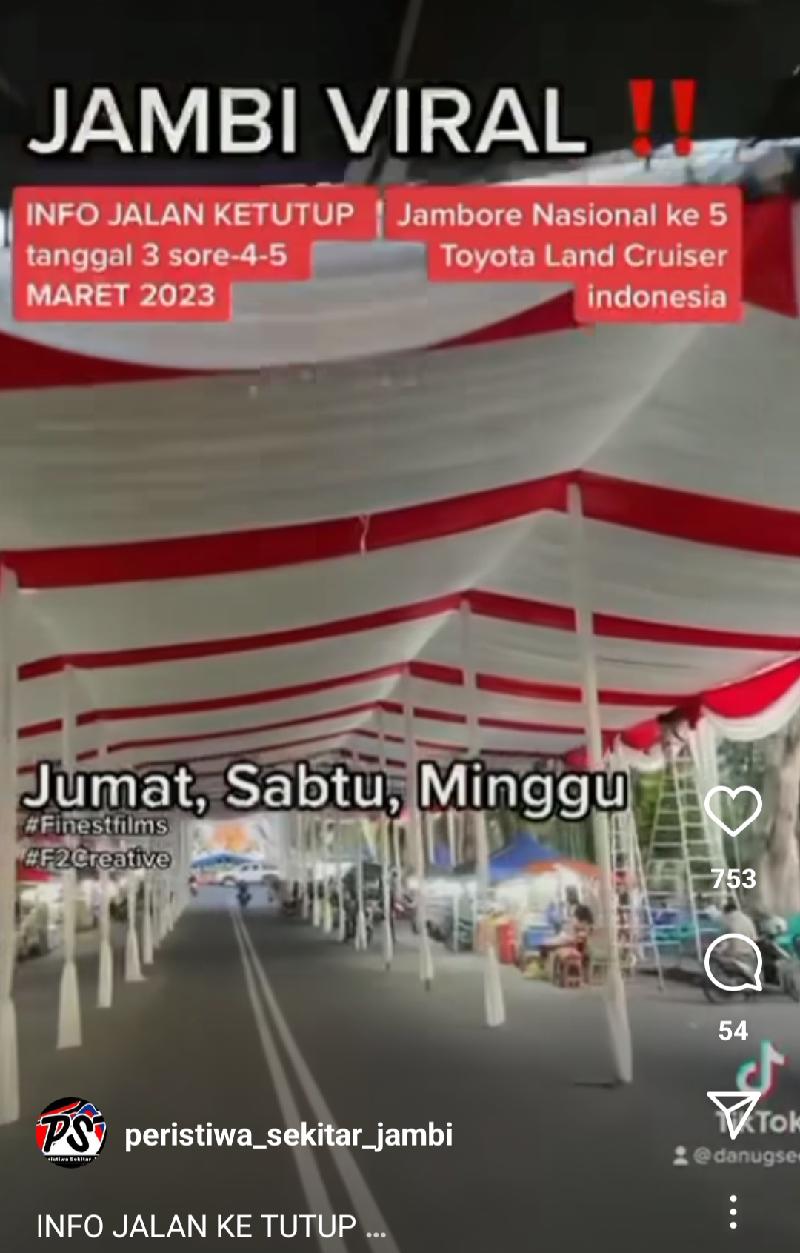 Viral Jambore TLCI Tutup Jalan di Tugu Kris, Netizen: Orang Kayo Nak Lewat