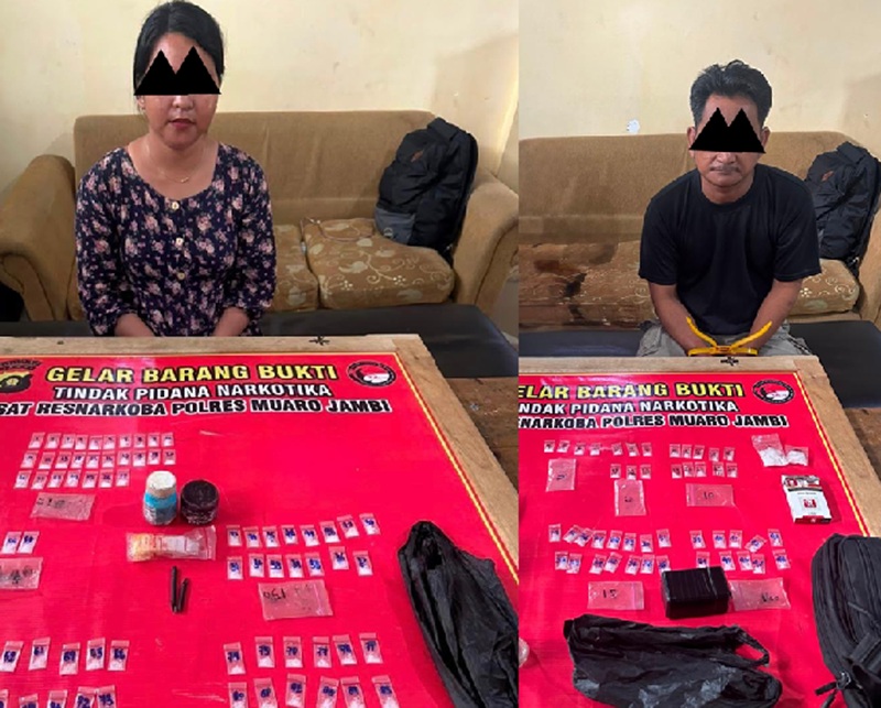 Operasi di Desa Nyogan Berujung Temuan 60 Paket Sabu, Satresnarkoba Polres Muaro Jambi Amankan 2 Orang
