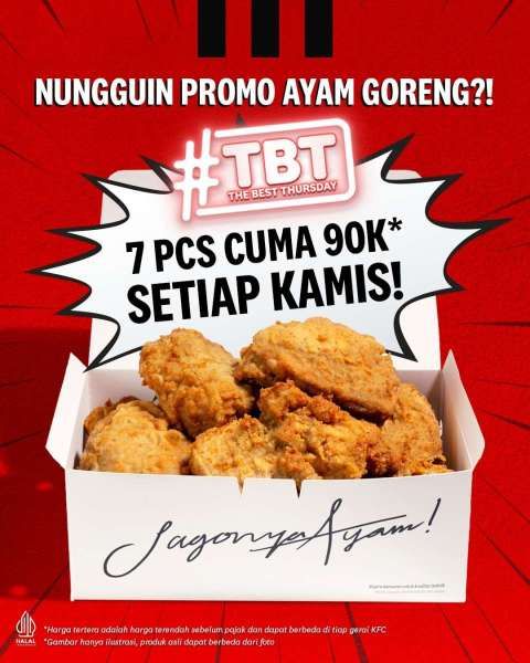 Promo KFC Hari ini, Ada Paket 7 Ayam Goreng Lezat Hanya Rp 90 Ribuan