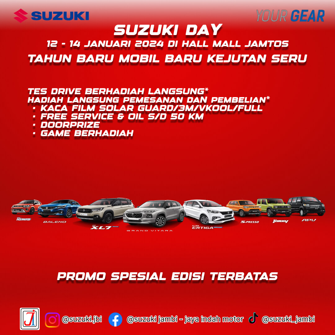 Suzuki Bertabur Diskon, Jaya Indah Motor Gelar Pameran Mobil di Jamtos