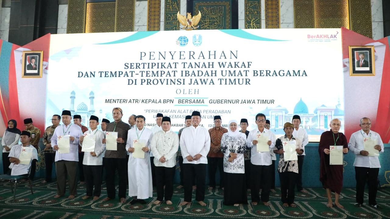 Serahkan 2.532 Sertipikat Tanah Wakaf dan Rumah Ibadah, Menteri Nusron Gagas Percepatan Sertipikasi 