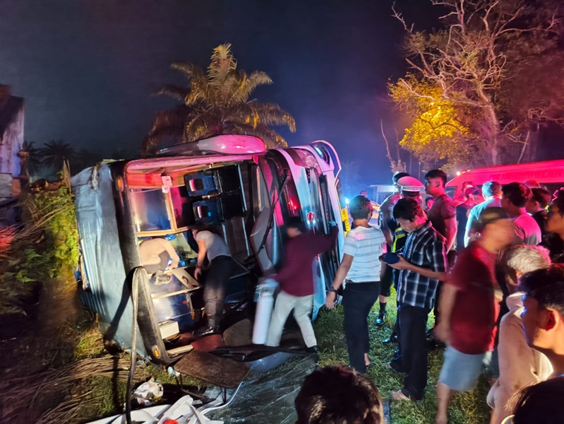 Kecelakaan di Mudik Lebaran 2025, Bus ANS Jurusan Sumbar-Jakarta Terguling di Jambi, 2 Orang Tewas