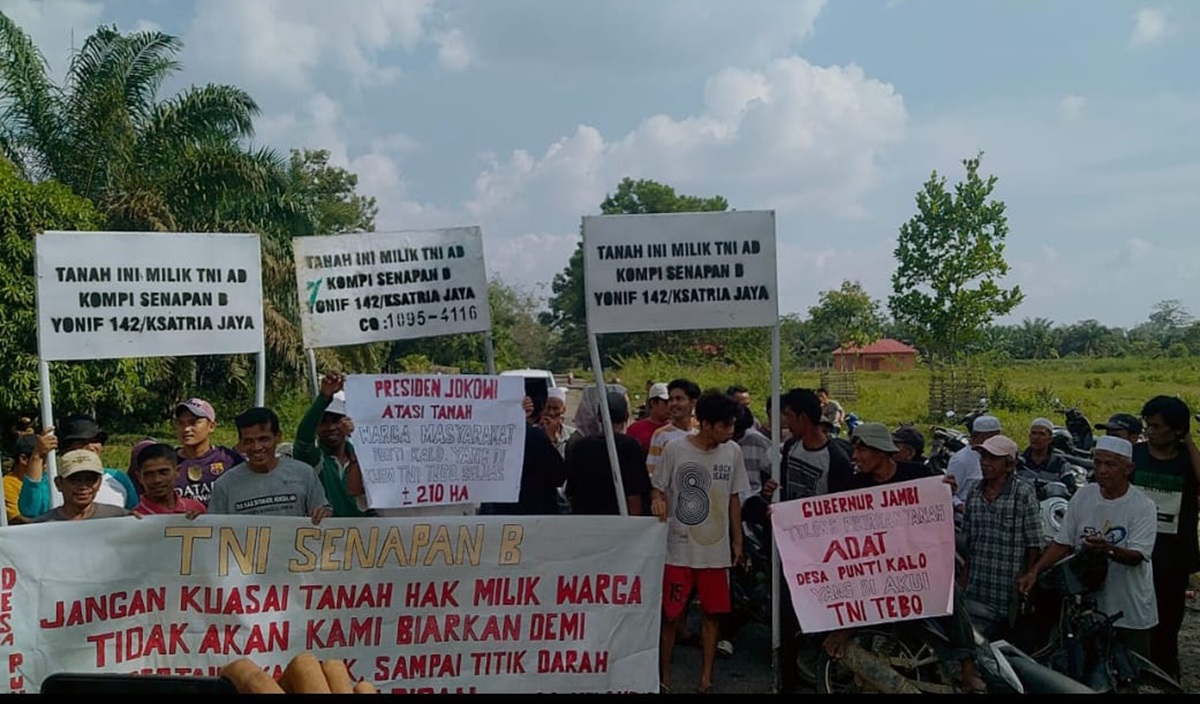 Ratusan Warga Puntikalo di Tebo Cabut Patok Tanah TNI, Ini Penjelasan Dandim 0416/Bute