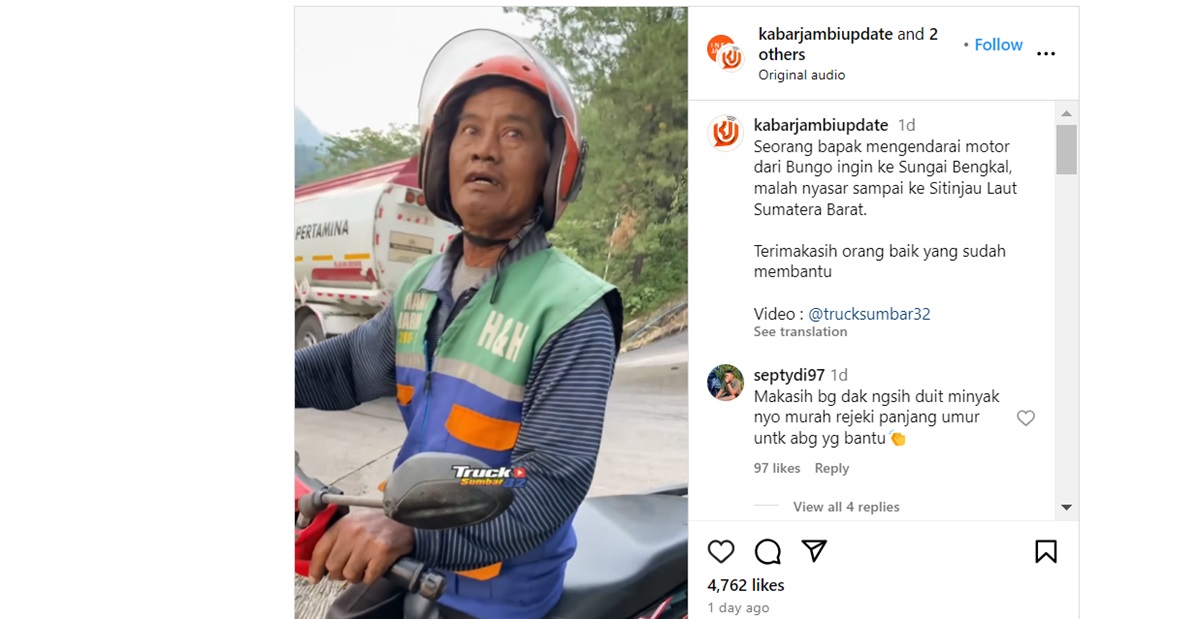 Viral Video Pemotor dari Bungo, Niat Mau ke Sungai Bengkal Malah Nyasar Sampai Sitinjau Laut Sumbar