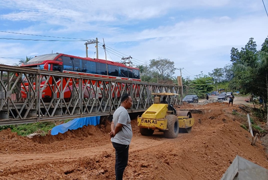 Jalinsum Bungo Masih Macet, Begini Perkembangan Pengerjaan Box Culvert di KM 60 Perbatasan Jambi - Sumbar