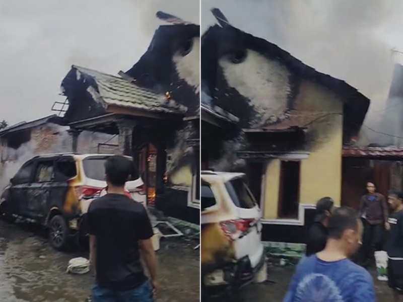 Rumah dan Mobil Wuling Terbakar, Asap BBM Menyengat! Kebakaran Hebat di Muaro Jambi Tewaskan Satu Orang
