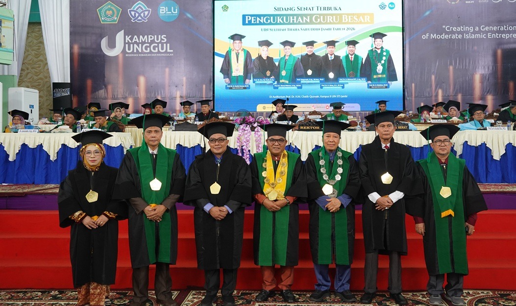 Lima Guru Besar Dikukuhkan, UIN STS Jambi Mantapkan Target 40 Profesor