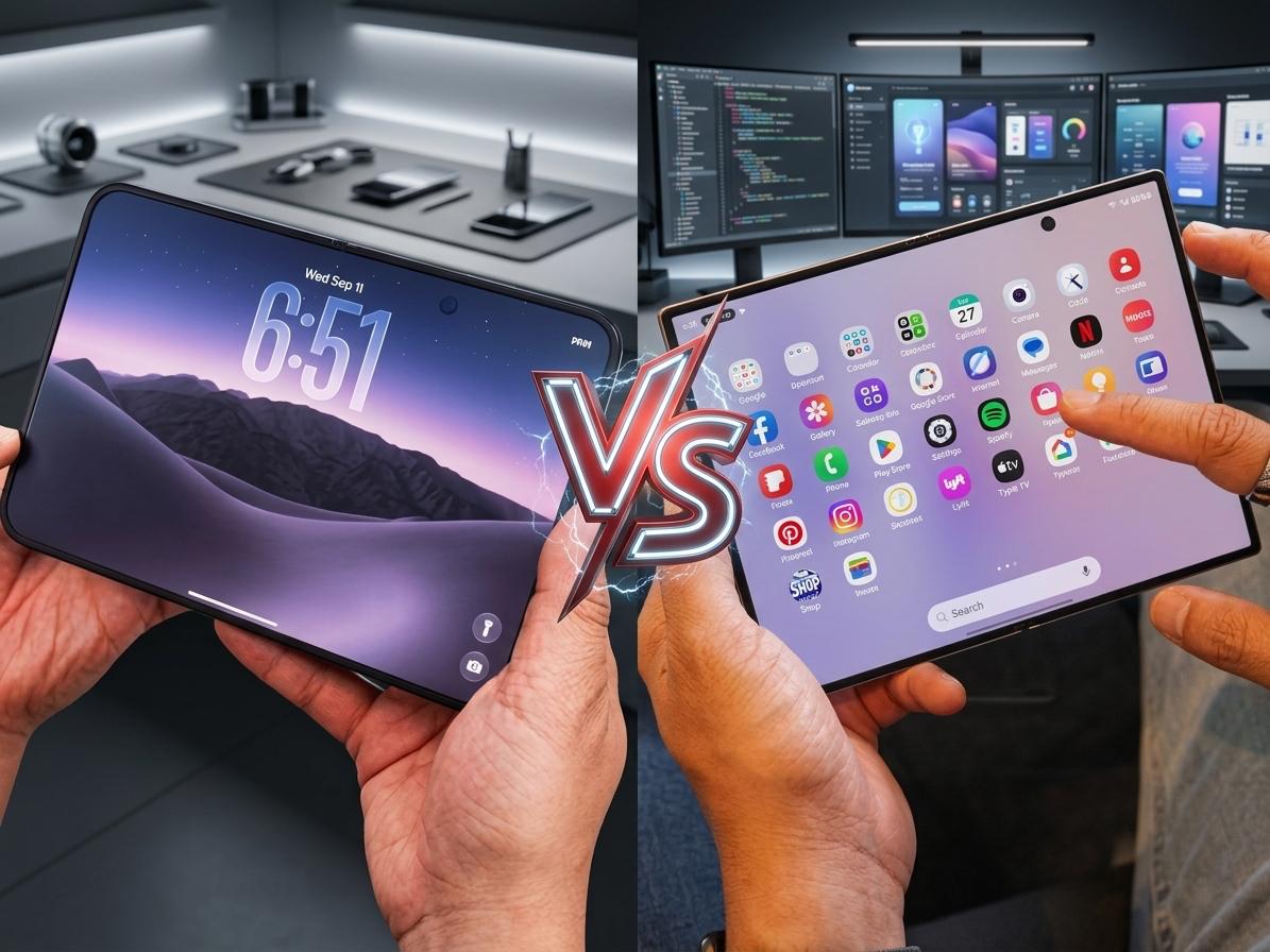 Perbandingan Samsung Galaxy Z Fold8 dan iPhone Duo
