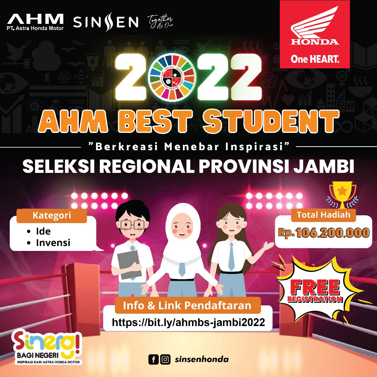 Sinsen Gelar AHM Best Student Regional Jambi 2022, Tersedia Beasiswa Total Ratusan Juta Rupiah 