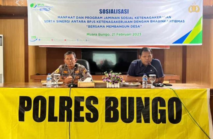 BPJS Ketenagakerjaan dan Polres Bungo Sosialisasi terkait Program BP Jamsostek