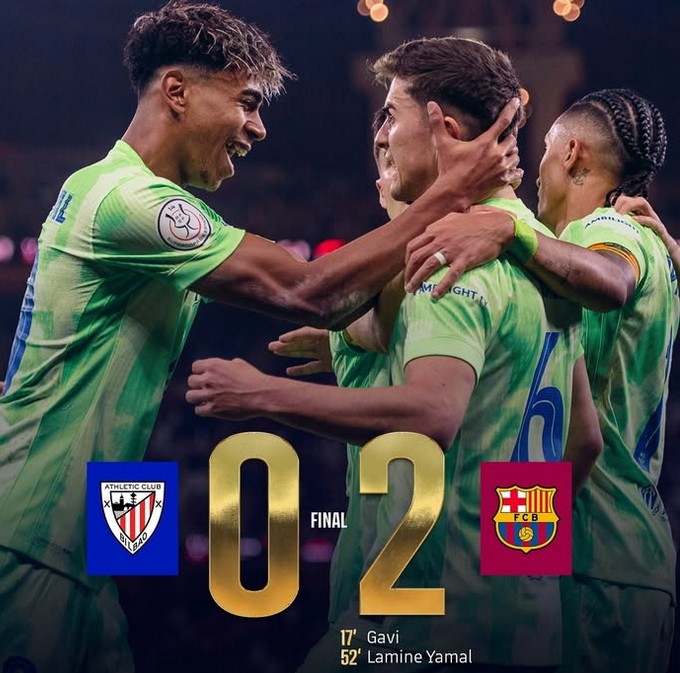 Barcelona Tundukkan Athletic Club 2-0 dan Siap Tantang Pemenang Madrid vs Mallorca di Final