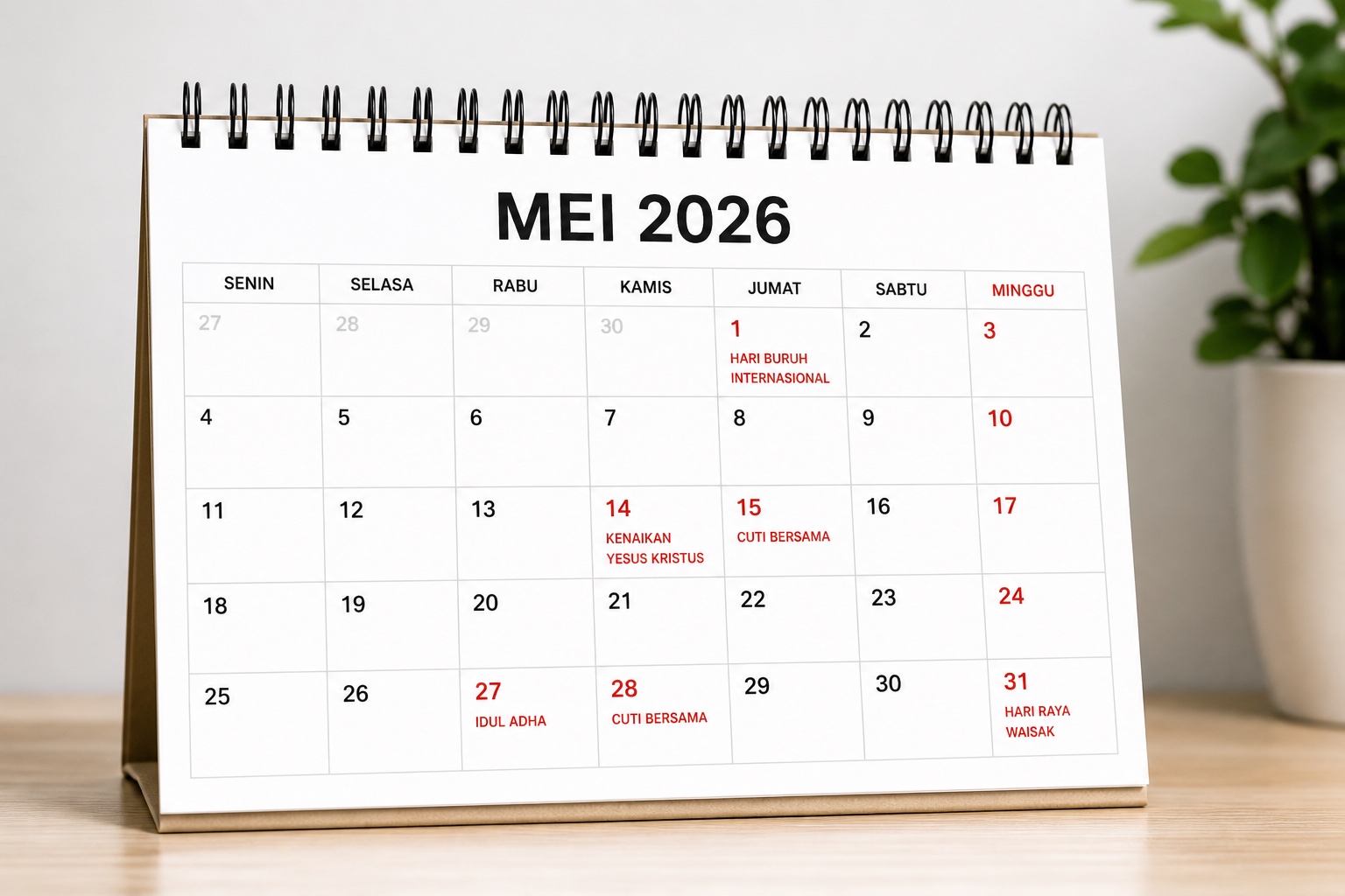 Tanggal Merah Mei 2026 Lengkap! Ini Daftar Libur Nasional, Cuti Bersama, dan Long Weekend
