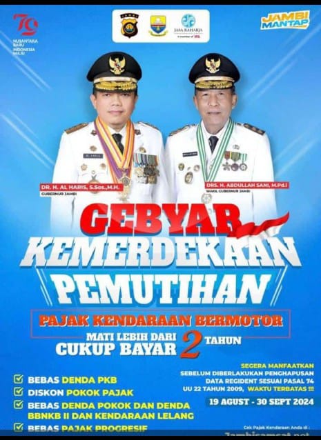 Pemutihan Pajak, Pemprov Jambi Targetkan Pendapatan Capai Rp70 Miliar 